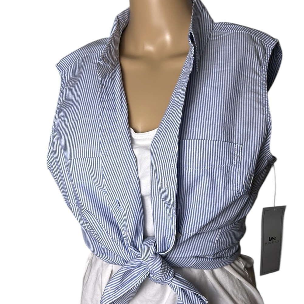 100 cotton shirt,striped,Y2K,Vtg,NWT!! sleeveless,country concert, office,boho
